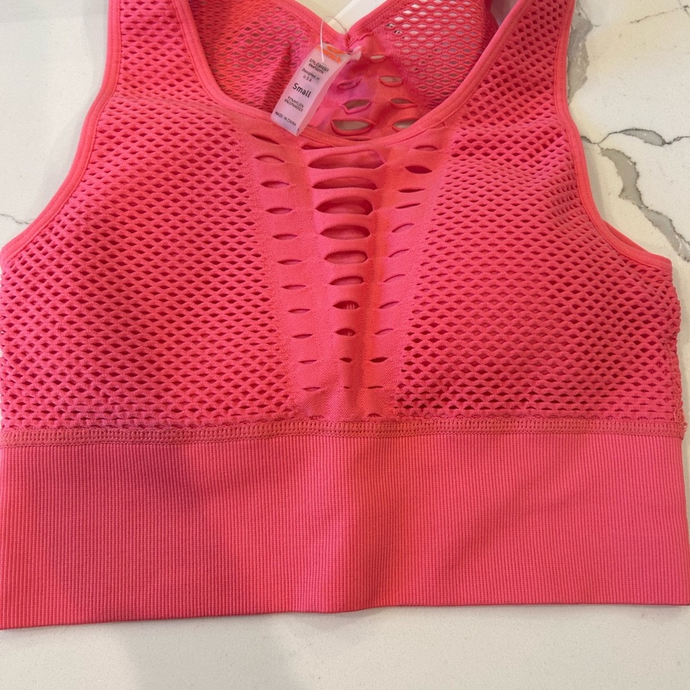 Pink Mesh Women's Sports Bra
